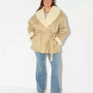 ⭐️ NWT Wild Fable Women's Shawl Collar Shearling Coat